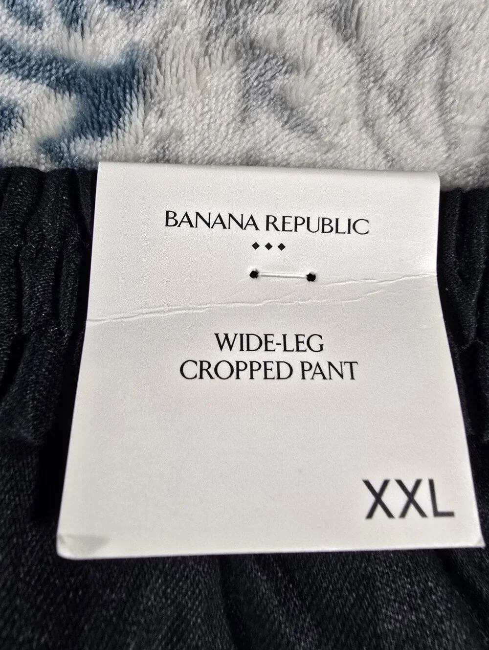 NEW Banana Republic Black Wide Leg Linen Blend Cropped Pull-On Pant Womens XXL